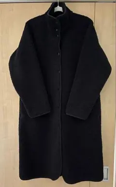 ユニクロ　ボアフリース　スタンドカラー　コート　ブラック