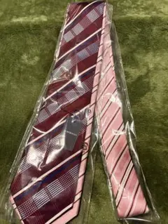 ALBEROSSO ネクタイ 2本セット ボルドー ピンク