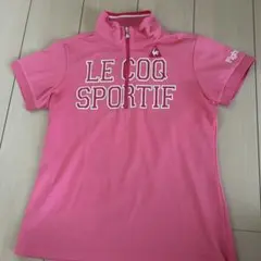 LE COQ SPORTIF ピンクハーフジップシャツ　Lサイズ