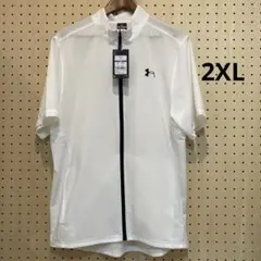 メンズフレッシュウーブンフルジップ半袖ジャケット 2XL（6001546）