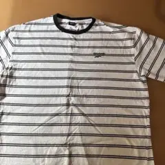 Reebok リーボック ボーダー Tシャツ ホワイト ブラック Lサイズのサムネイル