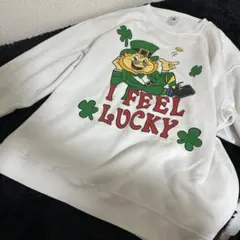 DELTA USA スウェット 古着 XL I FEEL LUCKY 90s