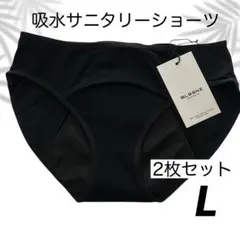 2枚セット サニタリーショーツ ナプキン不要 吸水 コットンL生理用ショーツ