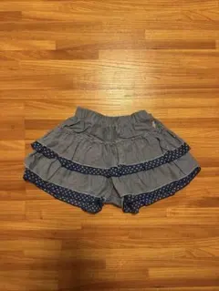 ミキハウス　デニムブルー ドット柄 ハーフパンツ 100cm