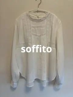 soffito レース&ピンタックブラウス
