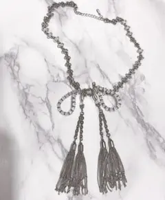 タナカダイスケ crystal ribbon chain earrings - メルカリ