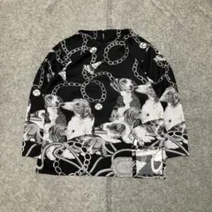 90s vintage 総柄 トップス チェーン ビーグル 黒 個性的 モード
