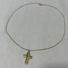 ハンドメイド　ゴールド十字架　クロスモチーフネックレス