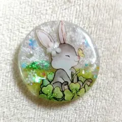 レジンヘアゴム うさぎ クローバー