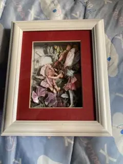 可愛い姉妹 妖精アート フレーム付き 立体 精霊 額 置物 フェアリー