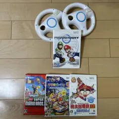 Wii マリオカート　ハンドル2個　ソフト4本セット