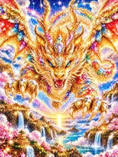 オリジナルデジタルアートプリント 龍 宝石 幻想的カードケースで発送致します
