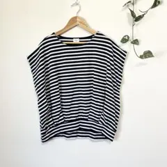 【アーバンリサーチドアーズ】　ボーダーのースリーブシャツ　ゆったり　綿100％