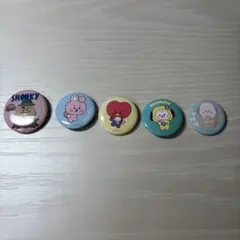 BT21 缶バッジ 5点セット BTS テテ V ジョングク ジミン シュガ