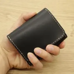 コンパクト財布 カードケース 小銭入れ 姫路レザー 大容量 丘染 茶心
