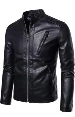 新品　メンズ　シングルライダース　シボ合皮　Mくらい　ノーブランド　春秋物