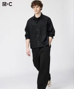 UNIQLO C スウェットワイドパンツ　ブラック　Lサイズ