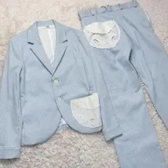 edwina horl エドウィナホール セットアップ ストライプ レース 水色