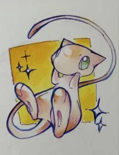 ミュウ　手書きイラスト　ミュウ祈願　ポケモン　ポケットモンスター