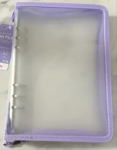 ダイソー A5 6リングファイル パープル 紫 シール帳 バインダー