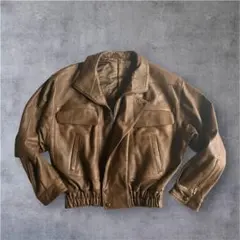 イタリア製80s90s archive柔らかレザーボンバージャケット裏ペイズリー