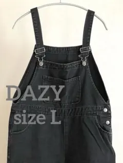 【最終価格】Dazy ブラックデニムオーバーオール　size L