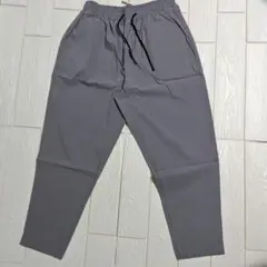 メンズ　グレー ワイドパンツ ドローストリング付き　XL　快適　9分丈