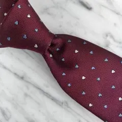 【新品】エンジ×サックス×白ハート柄