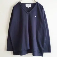 アーノルドパーマー　ニット　セーター　Vネック　刺繍ロゴ　ネイビー　2 トップス