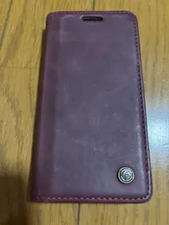 iPhone12 mini ケース　PUレザー　手帳　レッド　中古