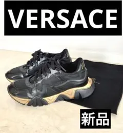 新品　Versace ヴェルサーチェ　スニーカー　38 ブラック　ゴールド　黒のサムネイル