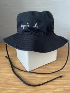 agnès b. ベビー バケットハット 黒 リバーシブルハット
