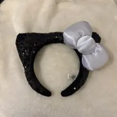 usj キティーちゃん カチューシャ スパンコール黒猫