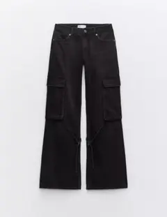 ZARA MID-RISE TRF CARGO JEANS デニム ブラック