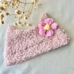 【送料無料・匿名配送】①お花×ピンク　猫用猫ニットニャップ