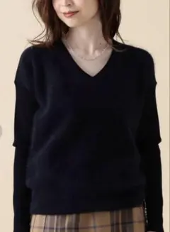 新品　Demi-Luxe BEAMS モヘヤアゼVネックプルオーバー　ニット 2025年最新】Demi-Luxe BEAMS レディース ニット・セーターの人気