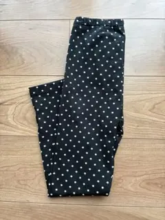 【used】UNIQLO キッズ レギンス 10分丈 120センチ ドット 黒