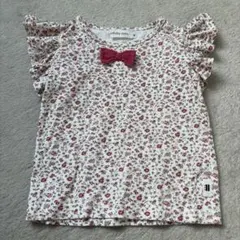 birthday party（BEBEリバティ柄ノースリーブ フリル袖90サイズ