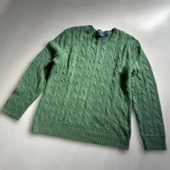 POLO RALPH LAUREN ケーブルニット セーター グリーン