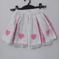 mezzopianoメゾピアノ120ハートモチーフ チェック柄プリーツスカート