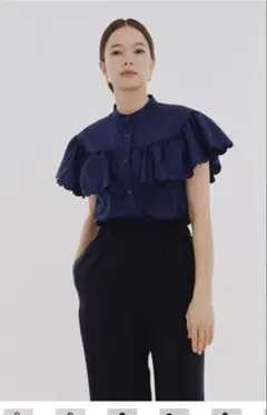 yori ヨリ　スカラップスリーブブラウス Yori ヨリ スカラップスリーブブラウス 2024 38 ホワイト