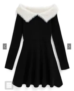 GRL フェザーオフショルカラーフレアニットミニワンピース[tu1276]