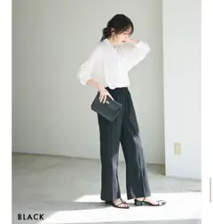 ベースメントオンライン　ウエストゴムリラックスパンツ　沼パンツ