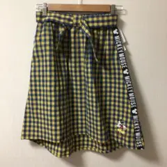チェック柄　フィッシュテールスカート　ミッキーマウス　150