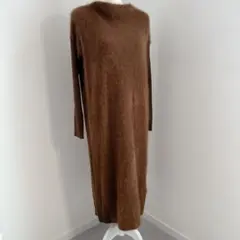 Demi-Luxe BEAMS フロントフラッフィーワンピース　異素材　ラクーン