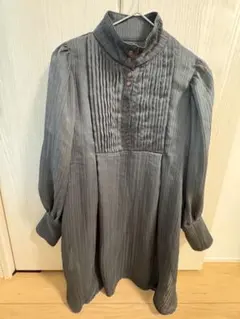 JEANASIS グレー プリーツシャツ Fサイズ
