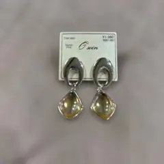 新品未使用タグ付　オーロラストーン シルバーピアス