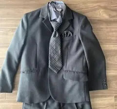 入学式卒業式結婚式キッズフォーマルスーツセット（ダークグレー） 120~125