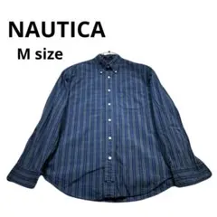美品　NAUTICA 長袖シャツ チェック柄 ブルー系 Mサイズ　春夏コーデのサムネイル