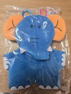 ギンビス たべっ子どうぶつ ダイカットポーチ ぞう ぬいぐるみポーチ カラビナ